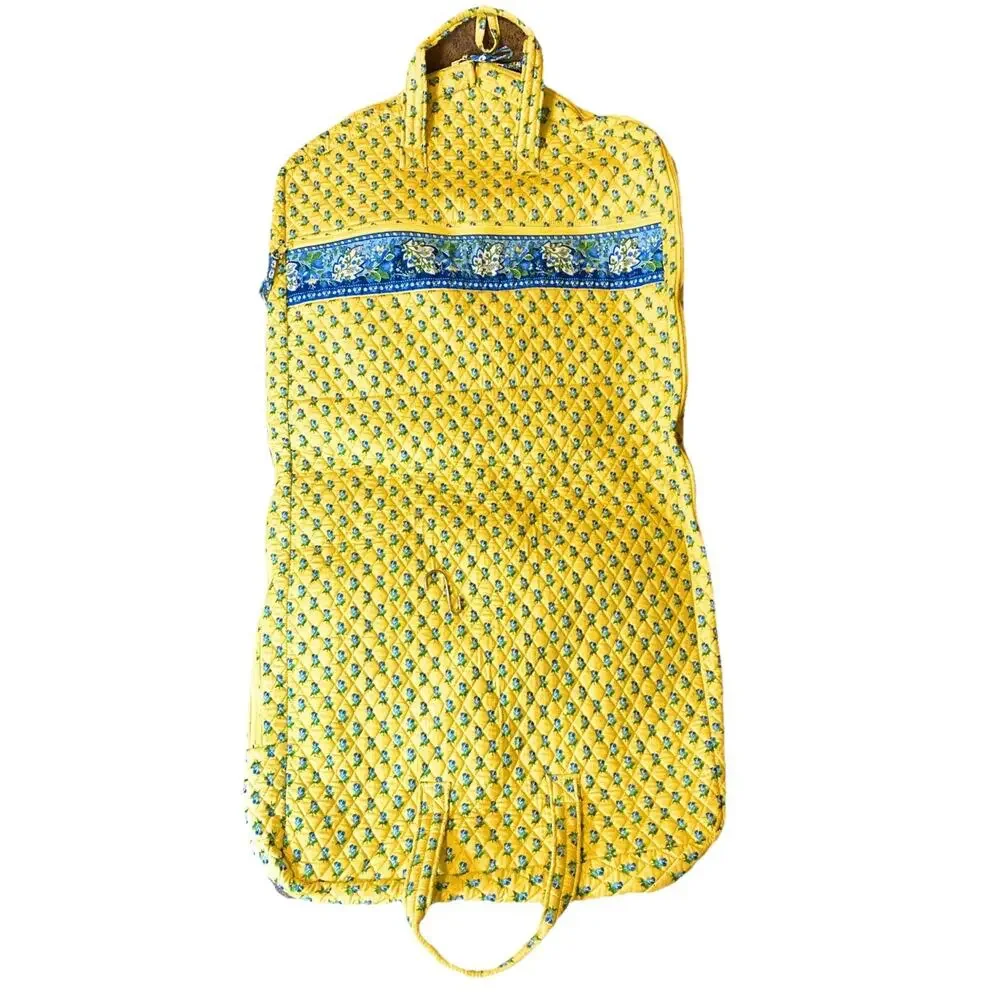 Vera Bradley Retired Katherine Yellow Blue Hanging Garment Travel Bag